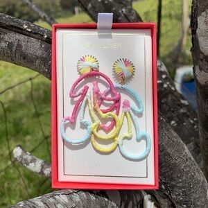 SWEET Cherry Tie Dye Drop Pastel Earrings NIB